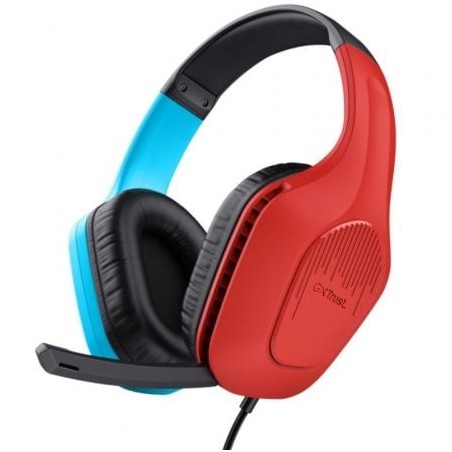 Auriculares Gaming con Micrófono Trust Gaming GXT 416S Zirox- Jack 3-5- Azules y Rojos