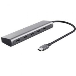 Hub USB Tipo-C Trust Halyx- 4xUSB Tipo-C- 1xUSB Tipo-C PD