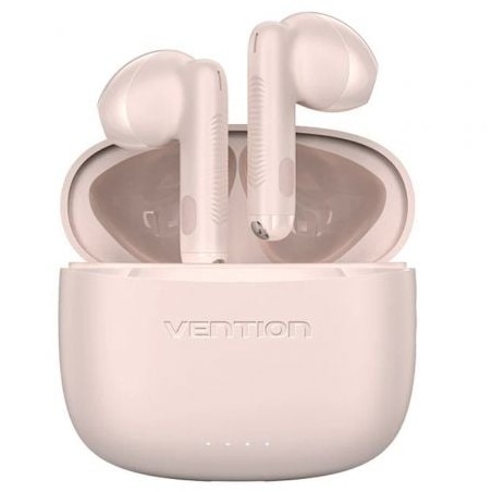 Auriculares Bluetooth Vention ELF E03 NBHP0 con estuche de carga- Autonomía 6h- Rosa