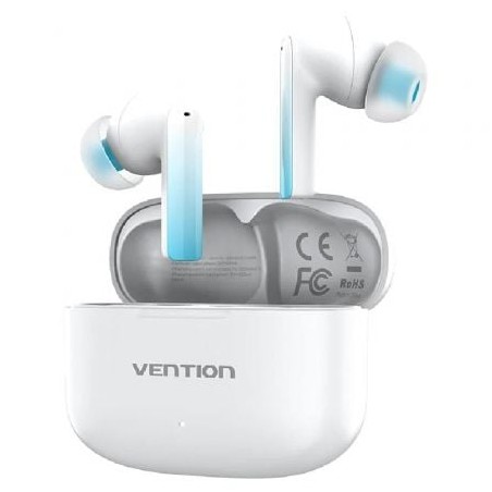 Auriculares Bluetooth Vention ELF E04 NBIW0 con estuche de carga- Autonomía 6h- Blancos