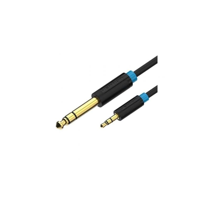 Cable Estéreo Vention BABBD- Jack 6-5 Macho - Jack 3-5 Macho- 50cm- Negro