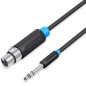 Cable Estéreo Vention BBEBF- Jack 6-5 Macho - XLR Hembra- 1m- Negro