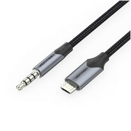 Cable Audio Vention BDGBG- MicroUSB Macho - Jack 3-5 Macho- 1-5m- Negro