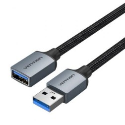 Cable Alargador USB 3-0 Vention CBLHF- USB Macho - USB Hembra- 5Gbps- 1m- Gris