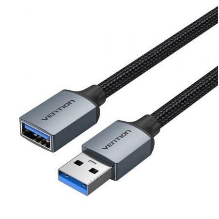 Cable Alargador USB 3-0 Vention CBLHF- USB Macho - USB Hembra- 5Gbps- 1m- Gris