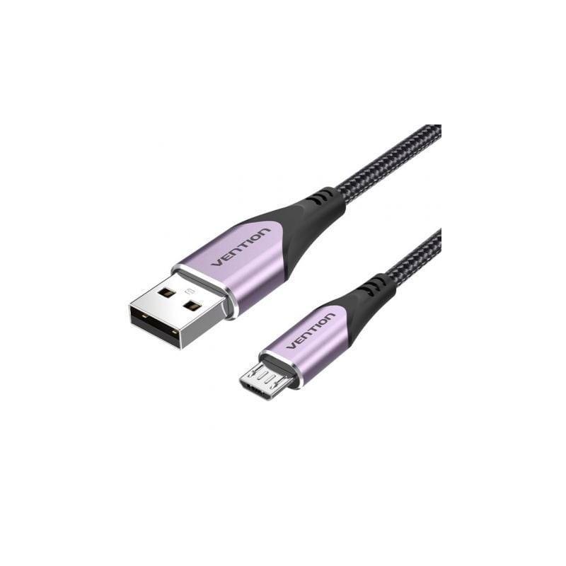 Cable USB 2-0 Vention COAVH- USB Macho - MicroUSB Macho- Hasta 60W- 480Mbps- 2m- Purpura