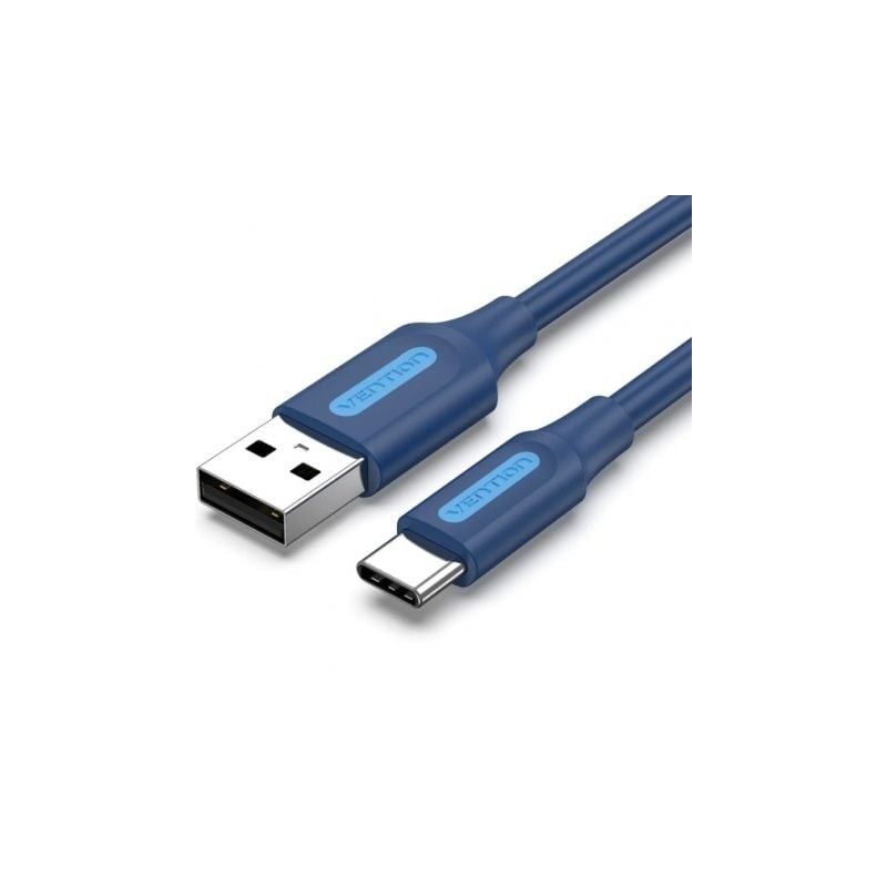 Cable USB 2-0 Tipo-C Vention COKLF- USB Tipo-C Macho - USB Macho- Hasta 60W- 480Mbps- 1m- Azul