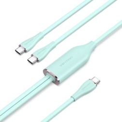 Cable USB Tipo-C Vention CTMGG- USB Tipo-C Macho - 2 x USB Tipo-C Macho- 1-5m- Verde