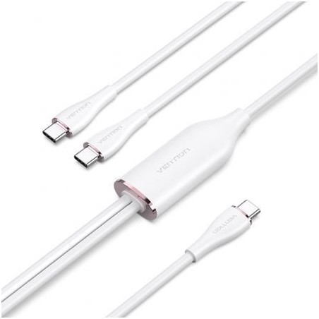 Cable USB Tipo-C Vention CTMWG- USB Tipo-C Macho - 2 x USB Tipo-C Macho- 1-5m- Blanco