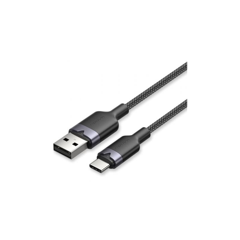 Cable USB 2-0 Tipo-C Vention CTNBF- USB Tipo-C Macho - USB Macho- Hasta 60W- 480Mbps- 1m- Negro