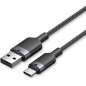 Cable USB 2-0 Tipo-C Vention CTNBF- USB Tipo-C Macho - USB Macho- Hasta 60W- 480Mbps- 1m- Negro