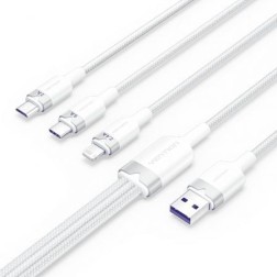 Cable USB 2-0 Lightning Vention CTPWG- USB Macho- USB Tipo-C Macho - MicroUSB Macho - Lightning Macho- 1-5m- Blanco