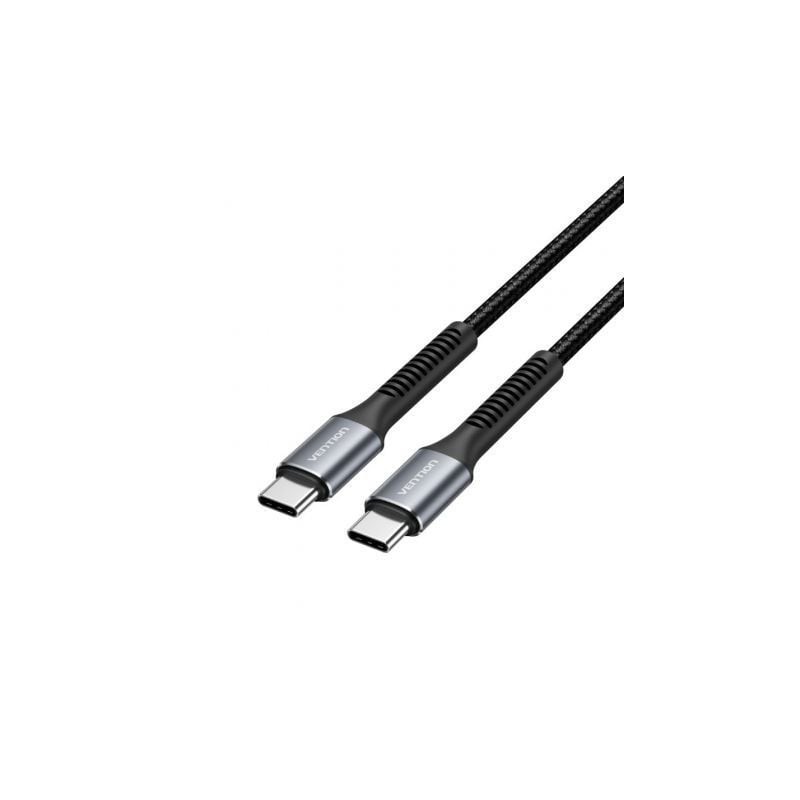 Cable USB Tipo-C Vention H15BF- USB Tipo-C Macho - USB Tipo-C Macho- 60W- 480Mbps- 1m- Negro