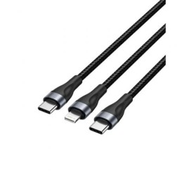 Cable USB Tipo-C Vention H17BAV- USB Tipo-C Macho - Lightning Macho- USB Tipo-C Macho- 60W- 480Mbps- 1-2m- Negro