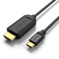 Cable Conversor HDMI 1-4 4K Vention CGUBF- USB Tipo-C Macho - HDMI Macho- 1m- Negro