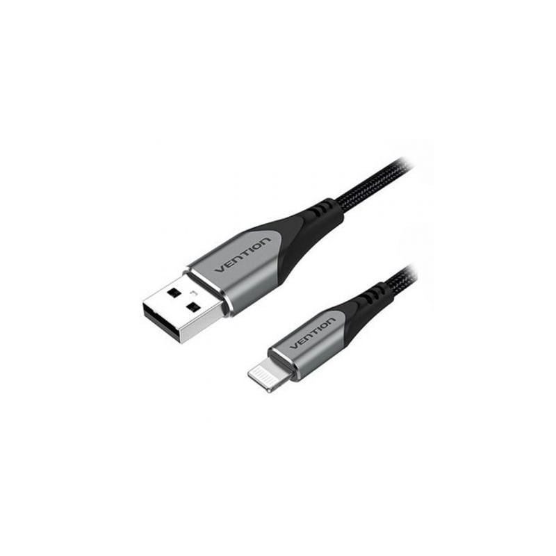 Cable USB 2-0 Lightning Vention LABHF- USB Macho - Lightning Macho- 1m- Gris