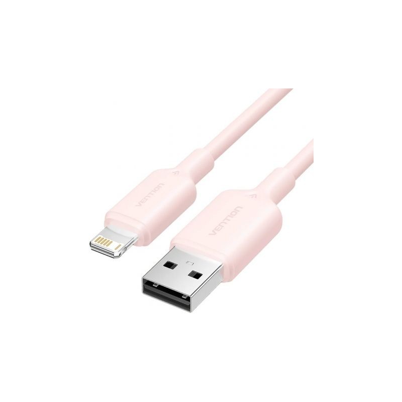 Cable USB 2-0 Lightning Vention LAMPH- USB Macho - Lightning Macho- 480Mbps- 2m- Rosa