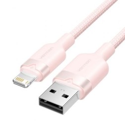 Cable USB Lightning Vention LANBH- USB Macho - Lightning Macho- 480Mbps- 1m- Rosa