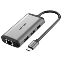 Docking USB Tipo-C Vention CNCHB- 1xHDMI- 3xUSB- 1xUSB Tipo-C PD- 1xRJ45- Gris