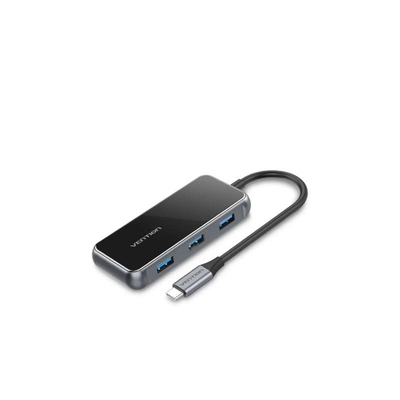 Docking USB Tipo-C Vention TFFHB- 1xHDMI 4K- 3xUSB- 1xRJ45- 1xUSB Tipo-C PD- Gris