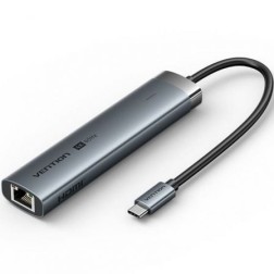 Docking USB Tipo-C Vention TGNHB- 1xUSB 3-2 Tipo-C- 2xUSB- 1xHDMI- 1xRJ45- 1xUSB Tipo-C PD