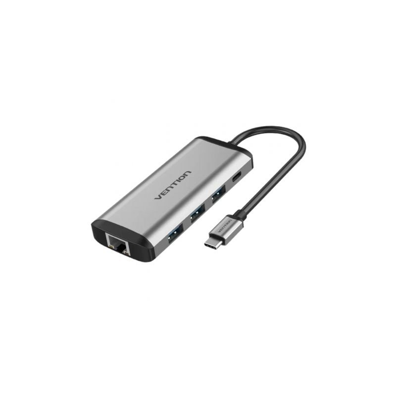 Docking USB Tipo-C Vention THAHB- 1xHDMI- 3xUSB- 1xUSB Tipo-C PD- 1xRJ45- 1xLector tarjetas- 1xAudio- Gris