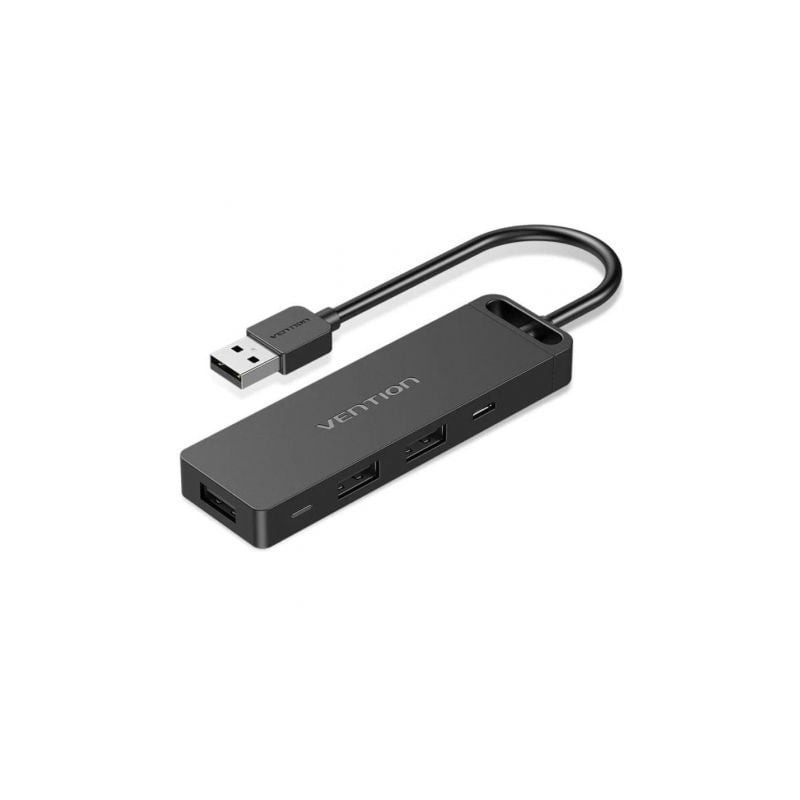 HUB USB 2-0 Vention CHUBB- 3xUSB- 1xMicroUSB PD- 1xLector Tarjetas- Negro