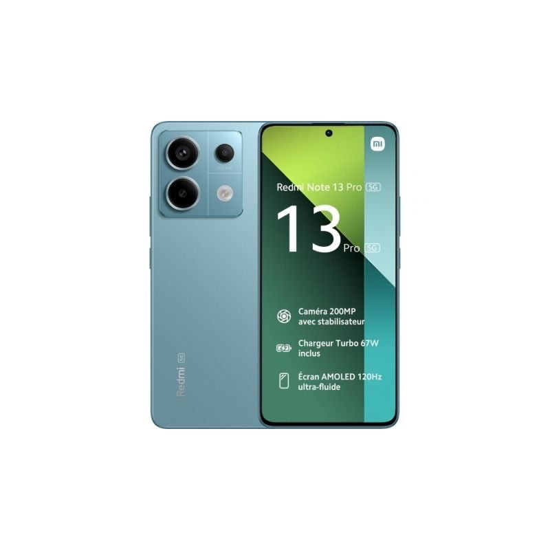 Smartphone Xiaomi Redmi Note 13 Pro NFC 8GB- 256GB- 6-67"- 5G- Verde Azulado