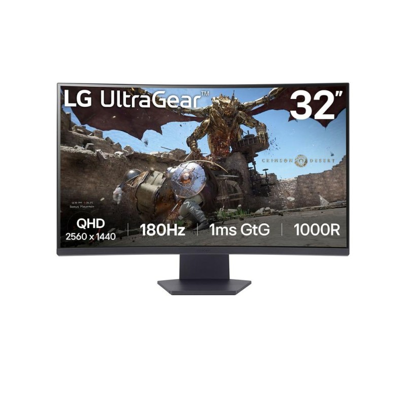 Monitor Gaming Curvo LG UltraGear 32GS60QC-B 31-5"- QHD- 1ms- 180Hz- VA- Negro