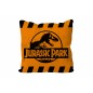 Cojin cuadrado caution logo naranja jurassic