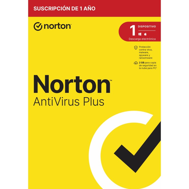 NORTON ANTIVIRUS PLUS 2GB ES 1 USER 1 DEVICE 12MO