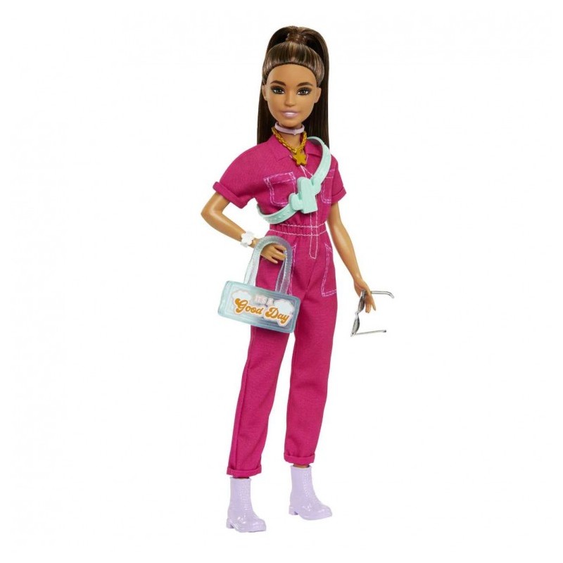 Muñeca barbie mattel mono rosa