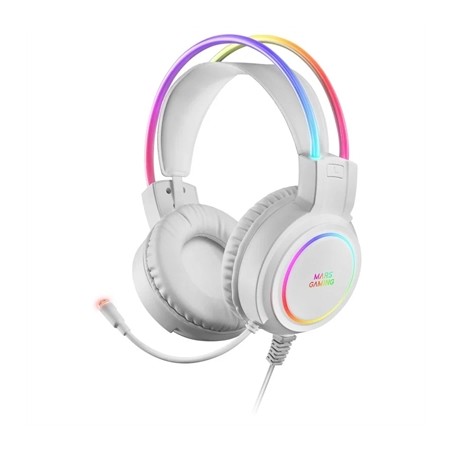 Auriculares Gaming con Micrófono Mars Gaming MHRGB- Jack 3-5- Blancos