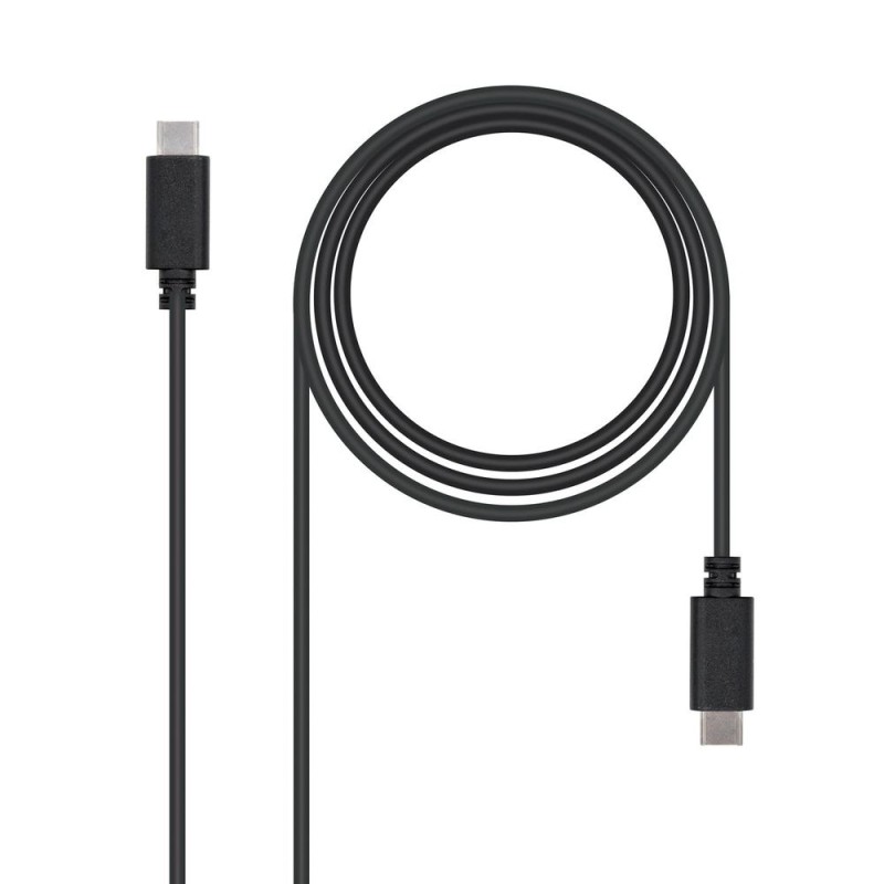 Cable USB 2-0 Tipo-C Nanocable 10-01-2301- USB Tipo-C Macho - USB Tipo-C Macho- 1m- Negro