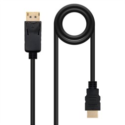 Cable Conversor Nanocable 10-15-4301- Displayport Macho - HDMI Macho- 1m- Negro