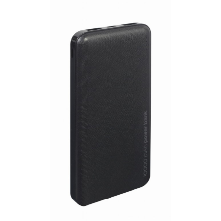 POWERBANK GEMBIRD 10000mAh 1x microUSB A 2x USB-A NEGRO