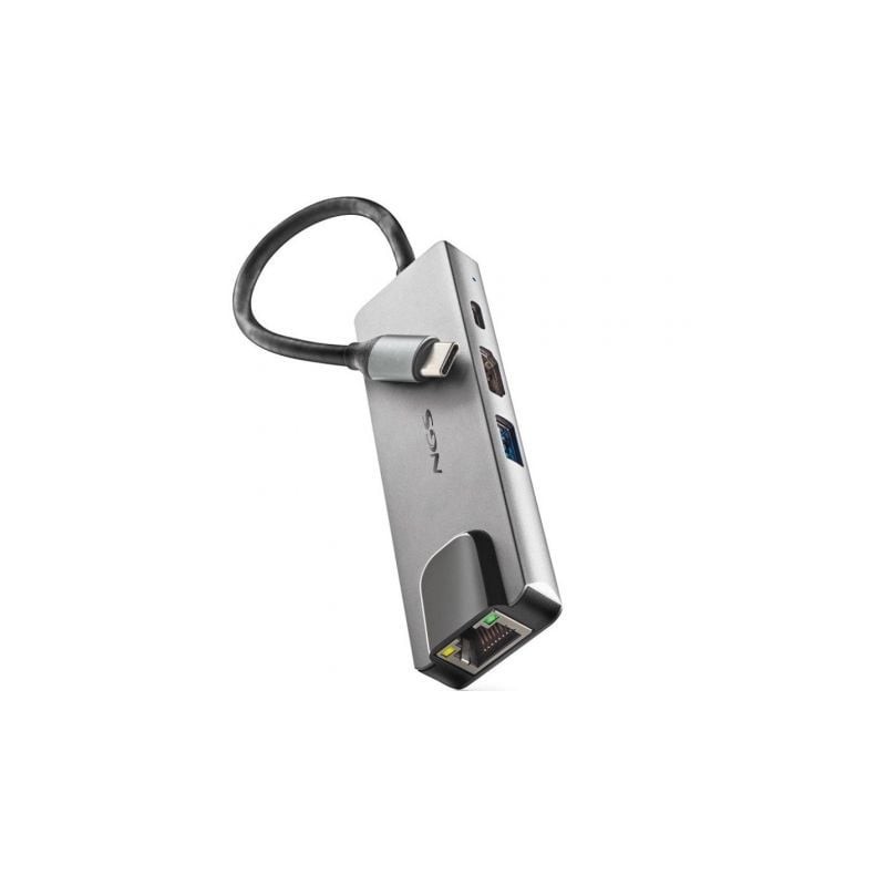 Docking USB Tipo-C NGS WonderDock Supra- 1xUSB- 1xUSB Tipo-C DP- 1xHDMI- 1xRJ45