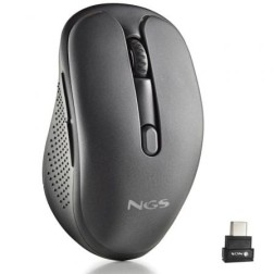 Ratón Inalámbrico NGS Evo Jot silencioso- Batería recargable- Hasta 1600 DPI- Negro