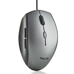 Ratón Ergonómico NGS Moth Gray- Hasta 1600 DPI- Gris