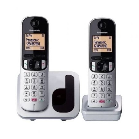 Teléfono Inalámbrico Panasonic KX-TGC252SPS- Pack DUO- Plata