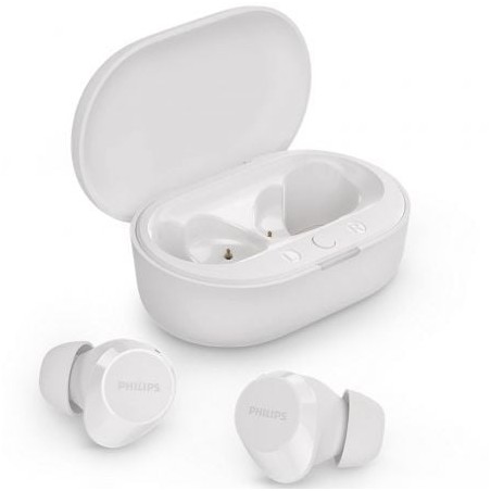 Auriculares Bluetooth Philips TAT1209 con estuche de carga- Autonomía 6h- Blancos