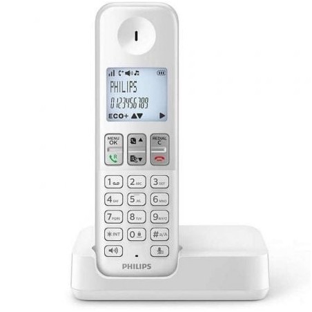 Teléfono Inalámbrico Philips D2501W-34- Blanco