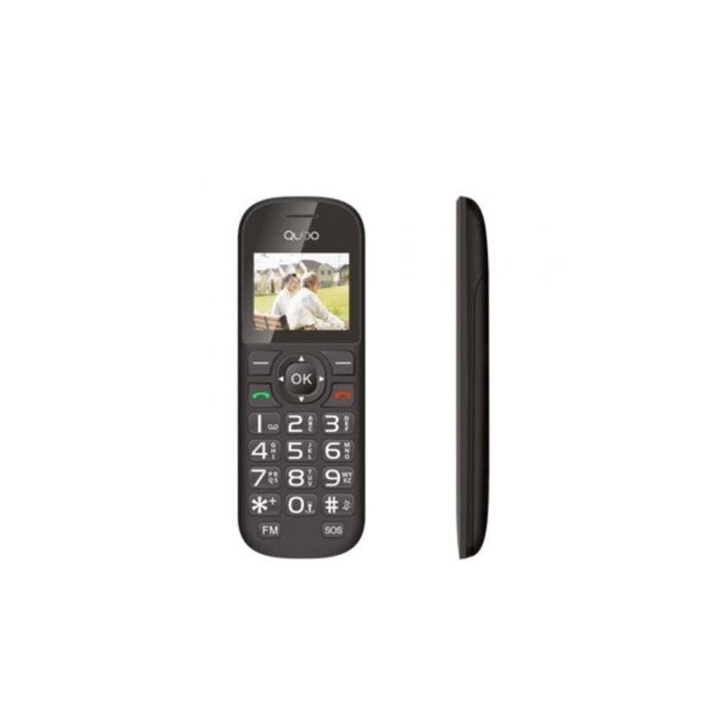 Teléfono Móvil Qubo D-1803 para Personas Mayores- Negro