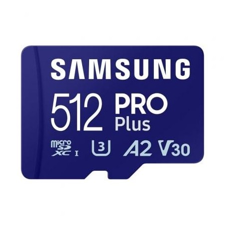 Tarjeta de Memoria Samsung PRO Plus 2023 512GB microSD XC- Clase 10- 180MBs