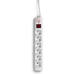 Regleta con interruptor Salicru SAFE 6- 6 Tomas de corriente- Cable 1-5m- Blanca