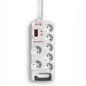 Regleta con interruptor Salicru SAFE 7- 7 Tomas de corriente- Cable 1-8m- Blanca