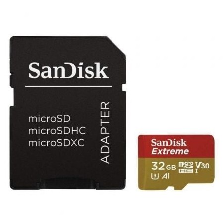 Tarjeta de Memoria SanDisk Extreme 32GB microSD HC UHS-I con Adaptador- Clase 10- 100MBs