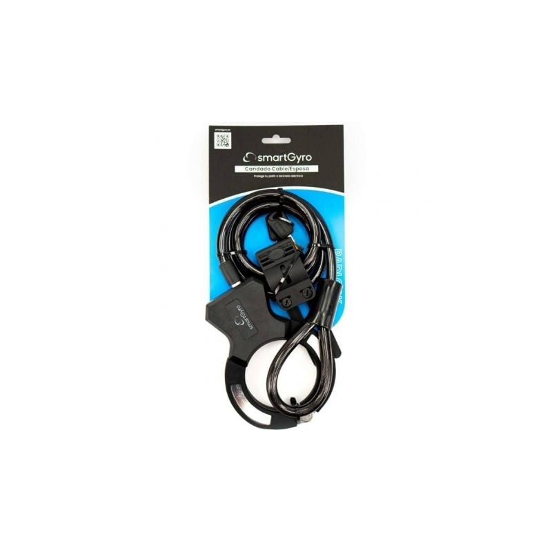 Candado Cable- Esposa SmartGyro SG27-531 para Patinetes y Bicicletas- 16x12x2cm- Cable 120cm