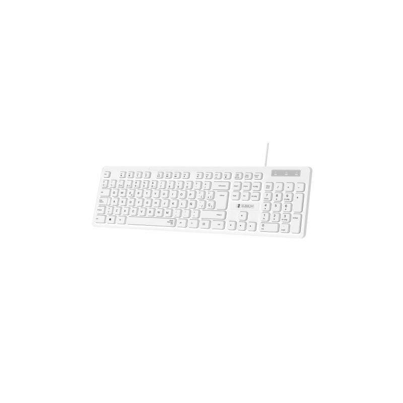 Teclado Subblim Business Slim Silencioso- Blanco