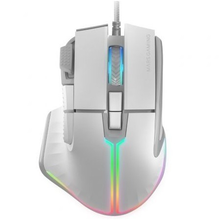 Ratón Gaming Mars Gaming MM-XT- Hasta 12800DPI- Blanco